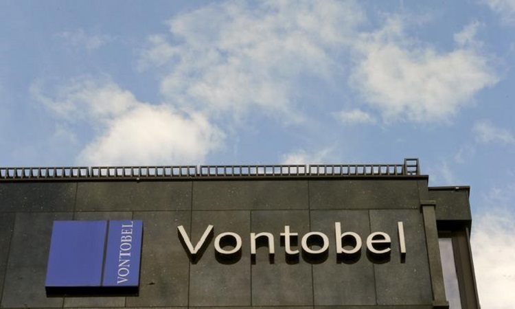 The logo of Swiss bank Vontobel is seen at an office building in Zurich