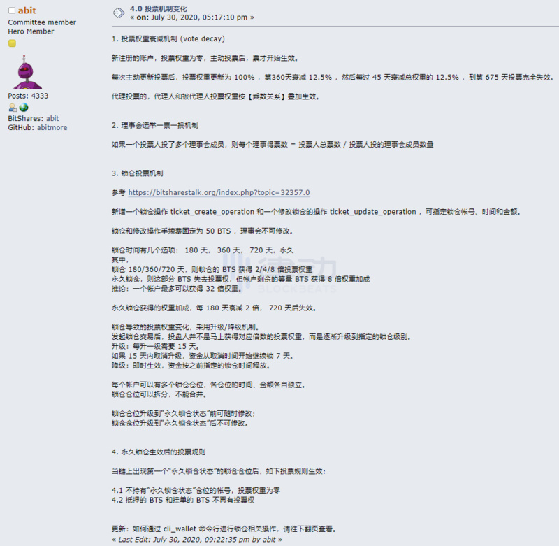 比特股（BTS）核心开发者未经社区同意私自更改投票规则，引发社区争议